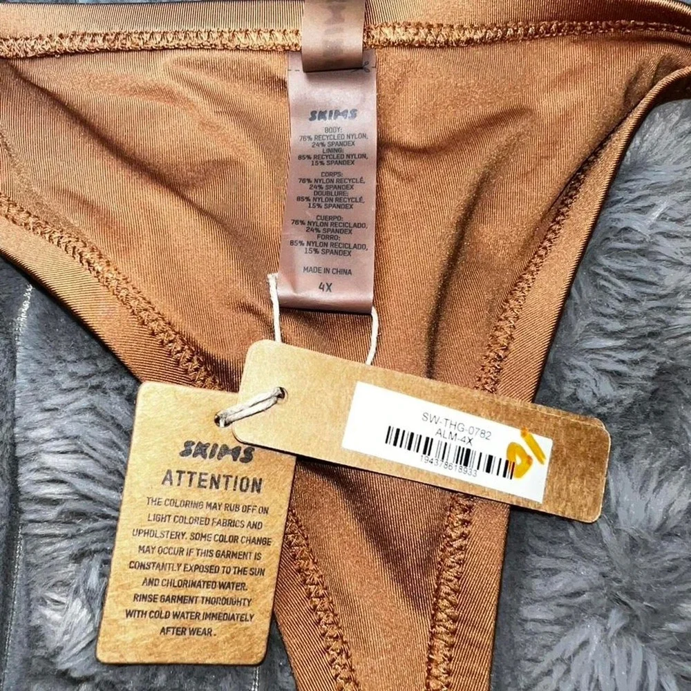 Size: 4X SKIMS Swim‎ Tanga Bikini Bottoms in Almond.